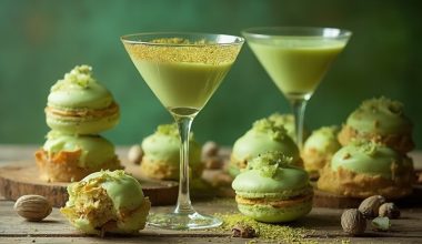 nutty green dessert cocktail